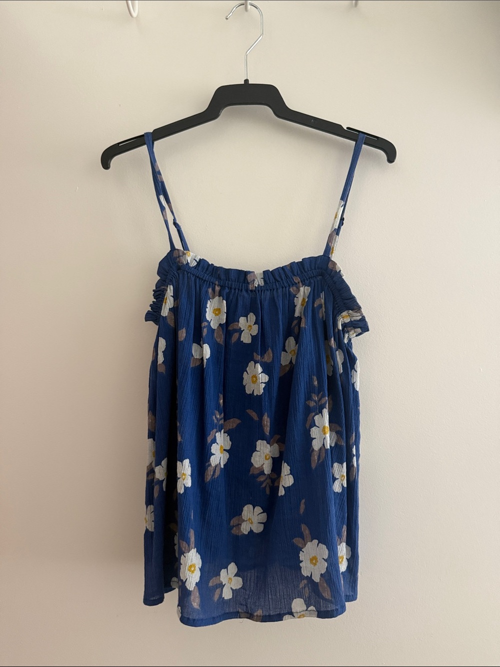 Michael Stars Vera Regatta Blue Floral Spaghetti Strap Tank